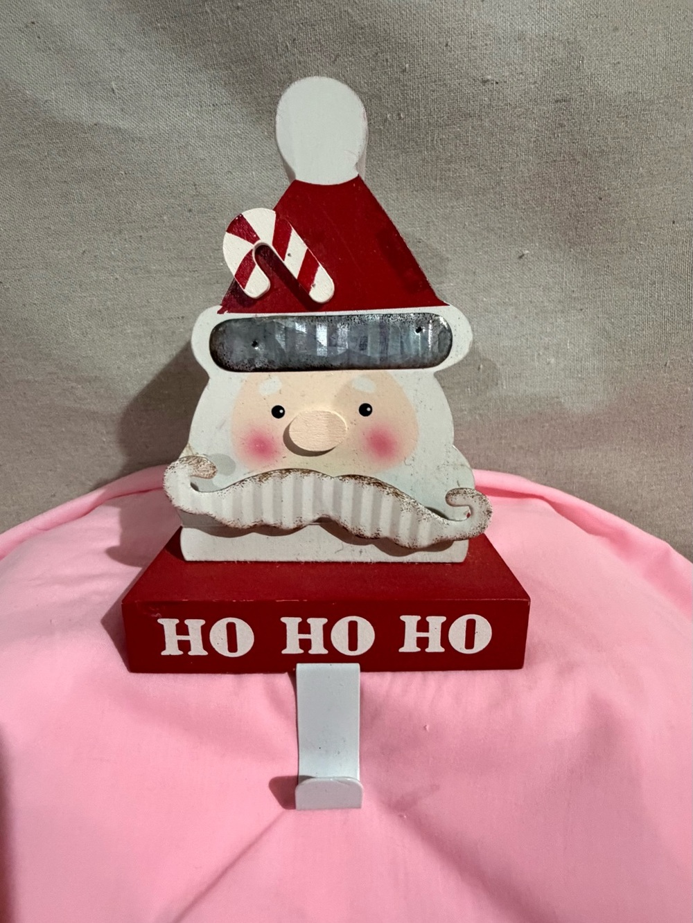 Holiday Santa 'HO HO HO' Wall Hook - Red and White